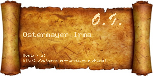 Ostermayer Irma névjegykártya